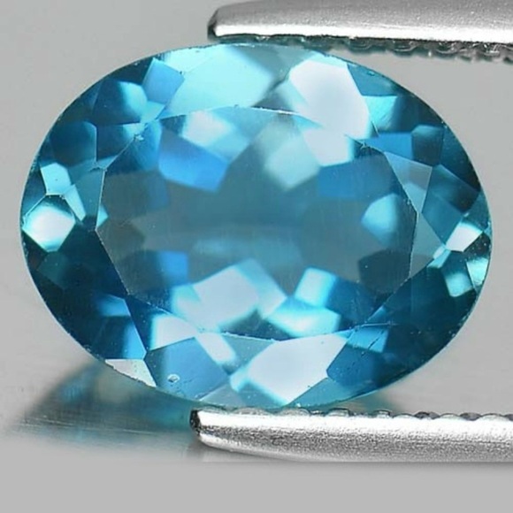 Natural London Blue Topaz 2.17 Ct. Oval Shape Size 9 x 7 Mm Gemstone From Brazil - Picture 1 of 3